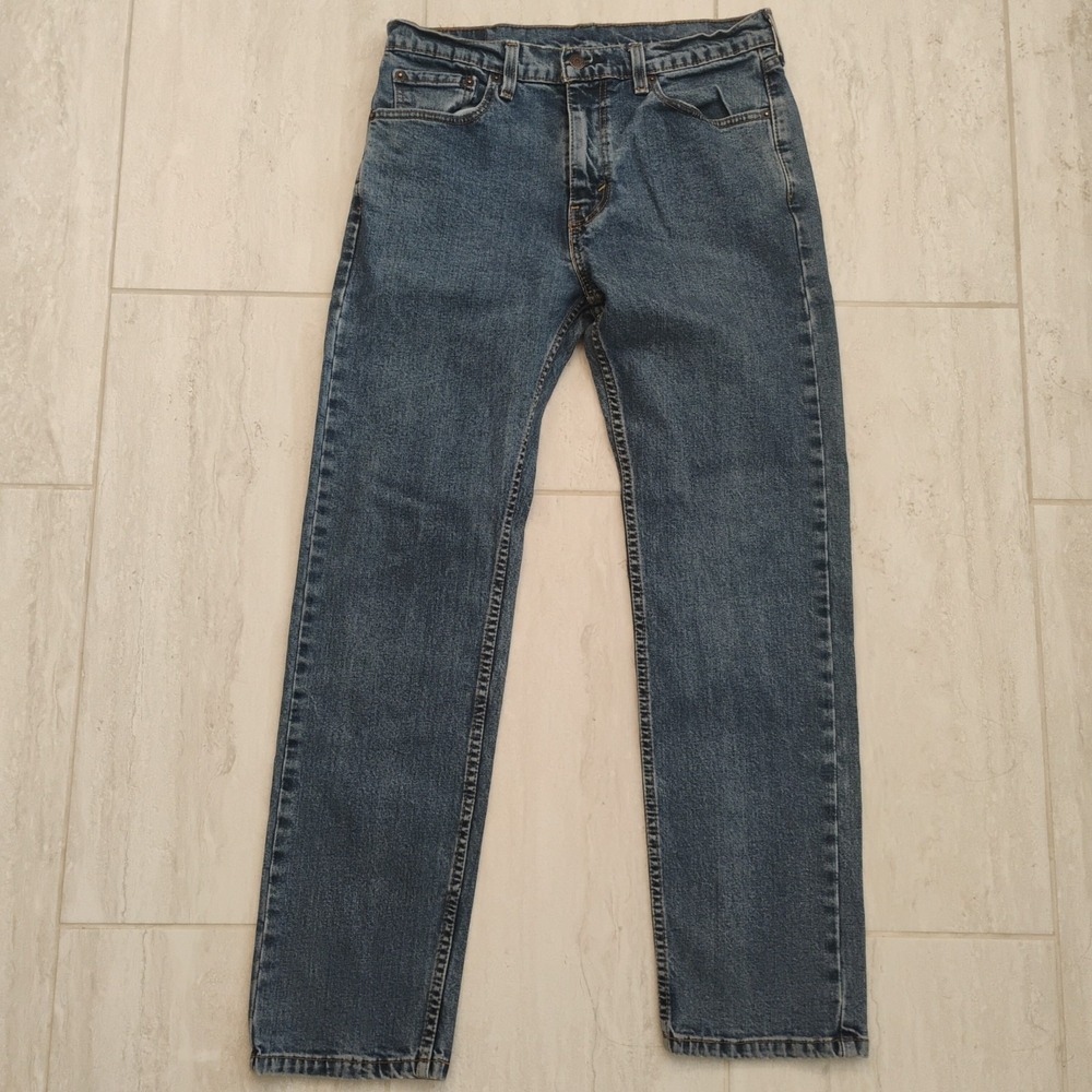 Levis 505 Jeans Mens 32x30 Blue Regular Fit Straight Leg Medium Wash Denim